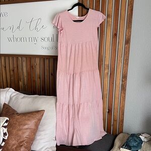 See You Monday Blush Tiered Maxi Dress